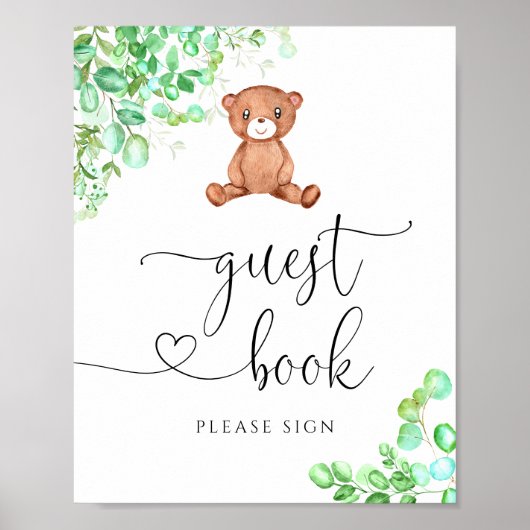 Cute baby eucalyptus baby shower poster (Voorkant)