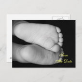 Cute Baby Feet Aankondigingskaart (Voorkant / Achterkant)