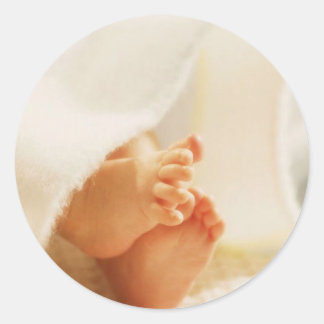 Cute Baby Feet Little Baby Feet Wrapping Blanket Ronde Sticker