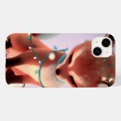 Cute Baby Fox avec Fairy Lights iPhone 14 + Coque (Verso (horizontal))