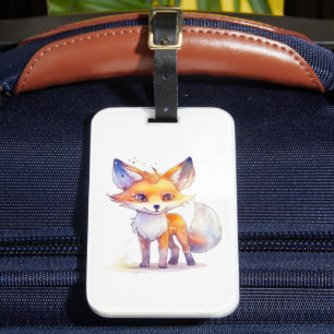 Cute Baby Fox Bagagelabel