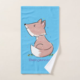 Cute baby fox cartoon illustratie bad handdoek