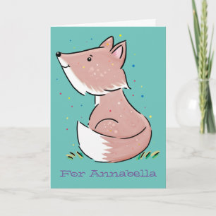Cute baby fox cartoon illustratie kaart
