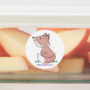 Cute baby fox cartoon illustratie labels