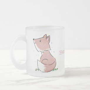 Cute baby fox cartoon illustratie matglas koffiemok