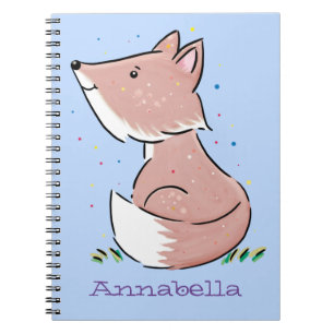 Cute baby fox cartoon illustratie notitieboek