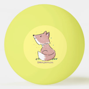 Cute baby fox cartoon illustratie pingpongballen