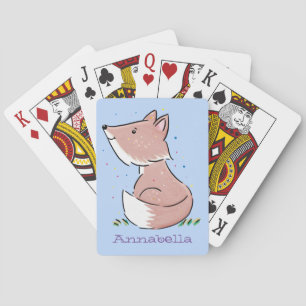 Cute baby fox cartoon illustratie pokerkaarten
