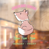 Cute baby fox cartoon illustratie raamsticker (Vel 2)
