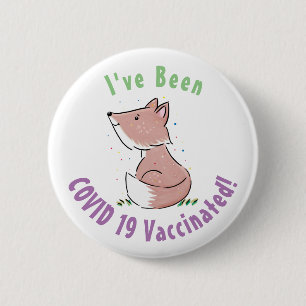 Cute baby fox cartoon illustratie ronde button 5,7 cm
