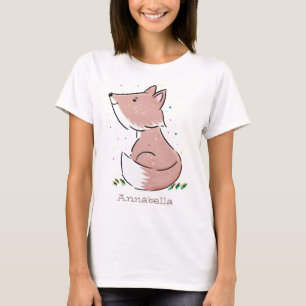 Cute baby fox cartoon illustratie t-shirt