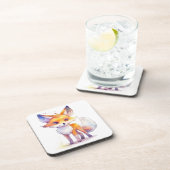 Cute Baby Fox dessous de verre en plastique dur (Côté Droit)