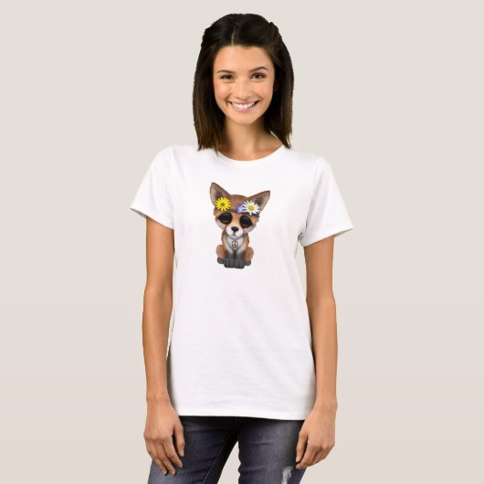 Cute Baby Fox Hippie T-shirt (Voorkant volledig)