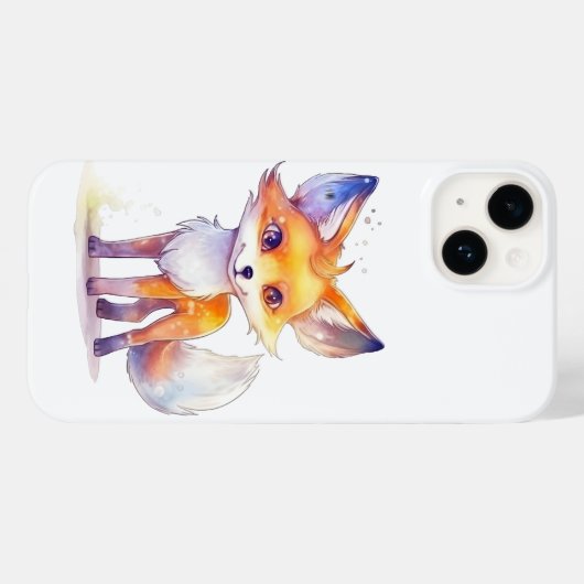 Cute Baby Fox iPhone 14 Coque (Verso (horizontal))
