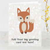 Cute Baby Fox Kaart (Gele Bloem)