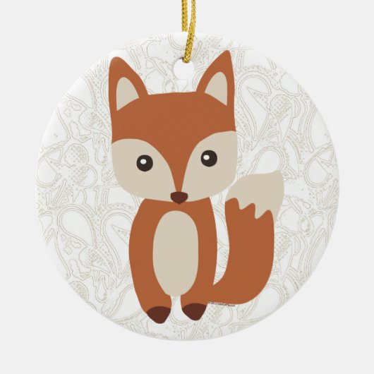 Cute Baby Fox Keramisch Ornament (Voorkant)