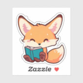 Cute Baby Fox las boek Sticker (Vel)