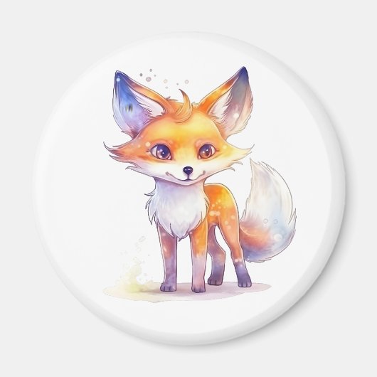 Cute Baby Fox Magnet Magneet (Voorkant)