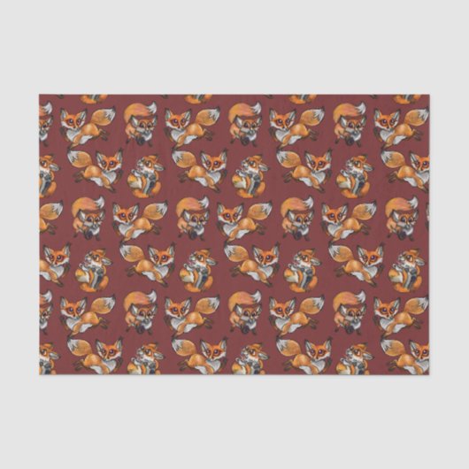 Cute Baby Fox Pattern Tissuepapier (Voorkant)