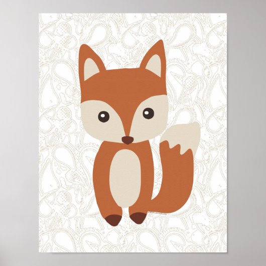 Cute Baby Fox Poster (Voorkant)