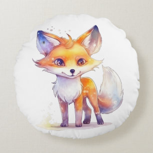 Cute Baby Fox Round Pillow Rond Kussen