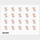 Cute Baby Fox Round Sticker (Vel)