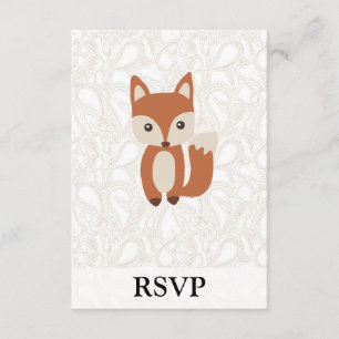 Cute Baby Fox RSVP Kaartje