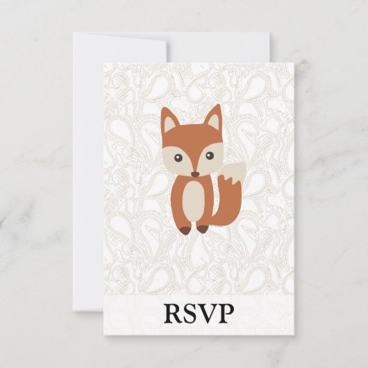 Cute Baby Fox RSVP Kaartje (Voorkant)