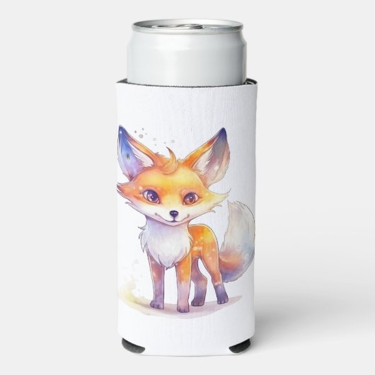 Cute Baby Fox Slim Koelbox (Seltzer Achterkant)