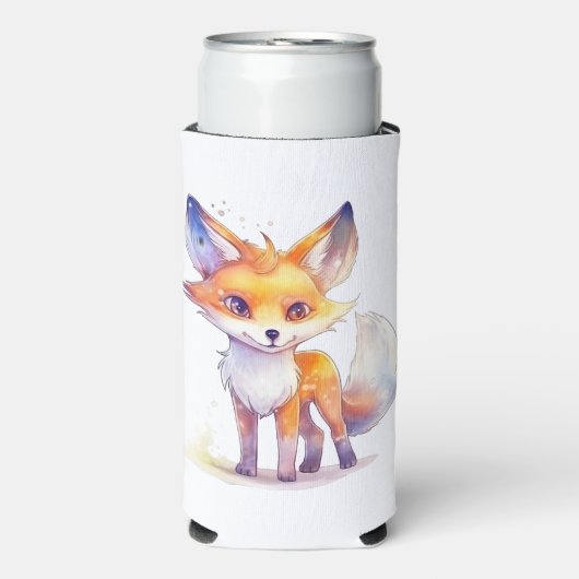 Cute Baby Fox Slim Koelbox (Seltzer Voorkant)