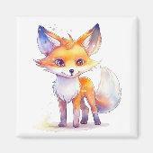 Cute Baby Fox Square Magnet Magneet (Voorkant)