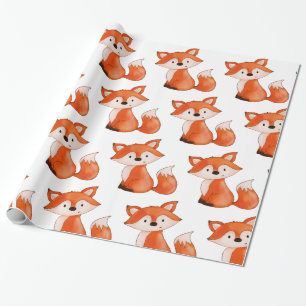 Cute Baby Fox    Woodland Animal Cadeaupapier