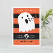 Cute Baby Ghost Halloween Party Kaart (Staand voorkant)