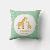 Cute Baby Giraffe and Mum, Nursery Personalized Kussen (Achterkant)