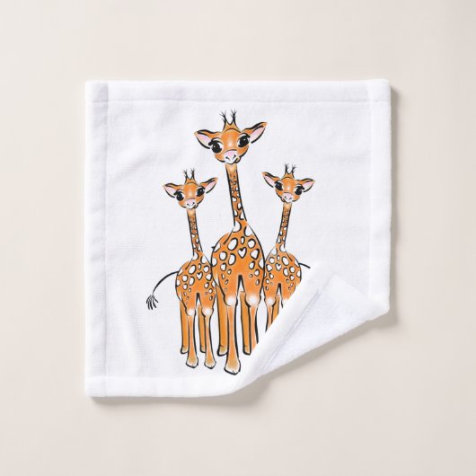 Cute Baby Giraffe, animaux de safari Ensemble de s (Gant de toilette)