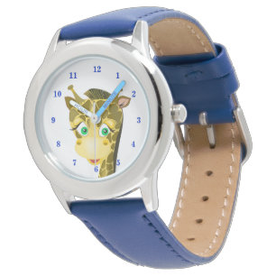 Cute Baby Giraffe - blauw Horloge