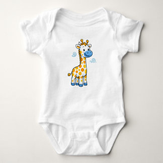 Cute Baby Giraffe Cartoon Illustration Romper