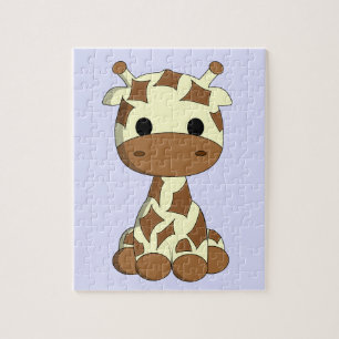 Cute baby giraffe cartoon kinderen legpuzzel