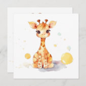 Cute Baby Giraffe Flat Kaart (Voorkant / Achterkant)