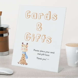 Cute Baby Giraffe Kaarten & Cadeaus Reclamebord Met Voetstuk