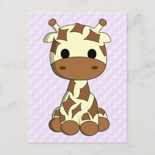Cute baby giraffe kawaii cartoon meisjes briefkaar briefkaart