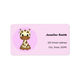 Cute baby giraffe kawaii cartoons meisjes etiket