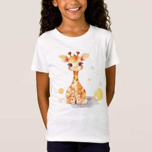 Cute Baby Giraffe Kind Jersey T-Shirt (Voorkant)