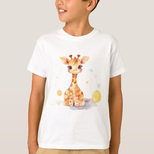 Cute Baby Giraffe Kind T-Shirt (Voorkant)