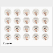 Cute Baby Giraffe Personalized Name School Ronde Sticker (Vel)