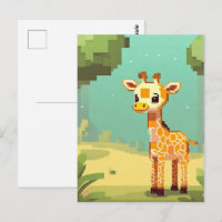 Cute Baby Giraffe Pixel Art