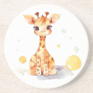 Cute Baby Giraffe Sandstone Onderzetter