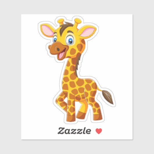 Cute Baby Giraffe Smiling Cartoon-35280 Sticker (Vel)