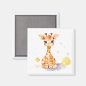 Cute Baby Giraffe Square Magnet Magneet (Voorkant / Achterkant)