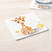 Cute Baby Giraffe Square Paper Onderzetter (Schuin)